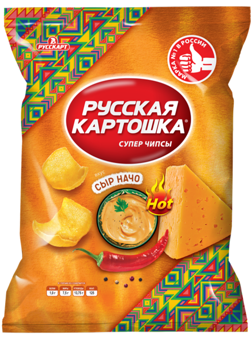 Чипсы картофельные Русская картошка со вкусом сыра начо, 105 г