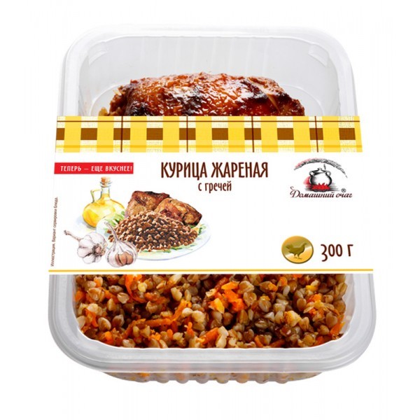 

Курица Домашний очаг жареная с отварной гречкой 300 г