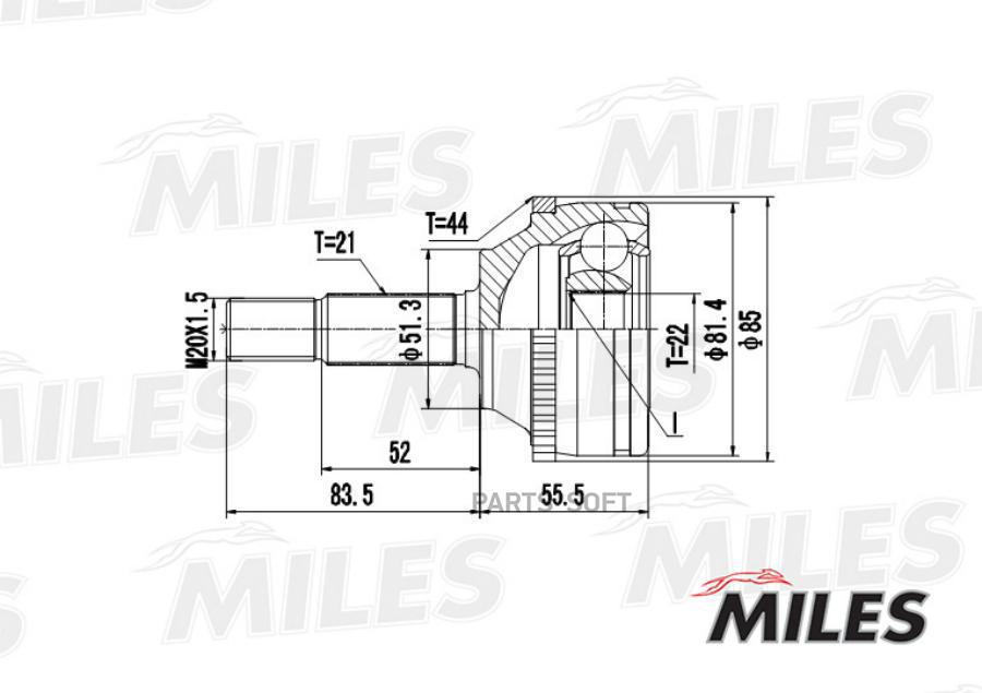 

MILES Шрус MILES ga20397 комплект
