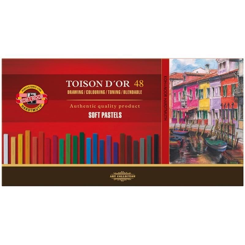 Пастель Koh-I-Noor Toison D'or 8586, квадратное сечение, 48 цветов