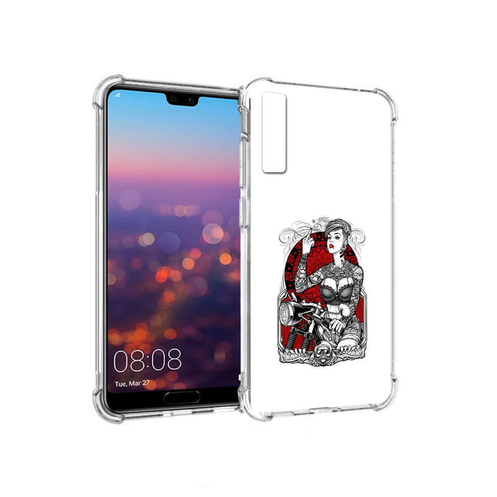 Чехол MyPads Tocco для Huawei P20 Pro девушка на мотоцикле (PT108144.28.308)