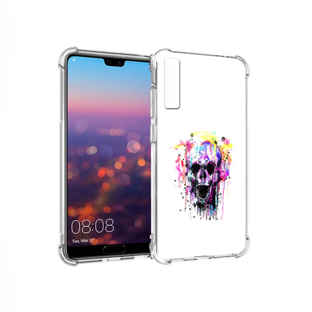 

Чехол MyPads Tocco для Huawei P20 Pro граффити череп (PT108144.28.298), Прозрачный, Tocco