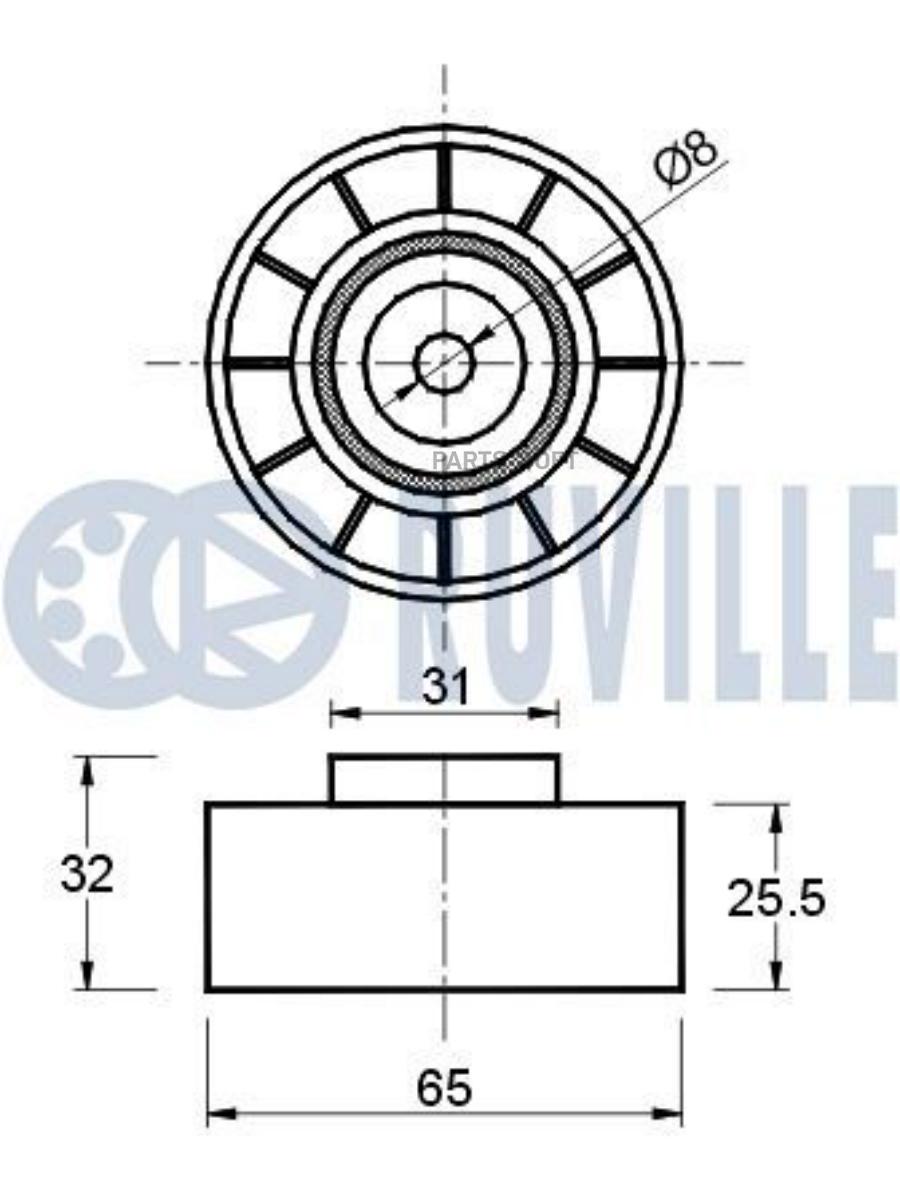 Ролик Руч.Ремня Ford Transit,Mondeo Iii 2.0,2.2Tdci 00= 1Шт Ruville 541134