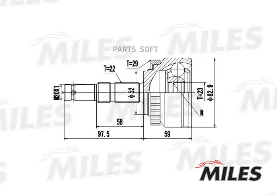 

MILES Шрус MILES ga20360 комплект