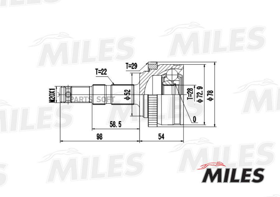 

MILES Шрус MILES ga20356 комплект