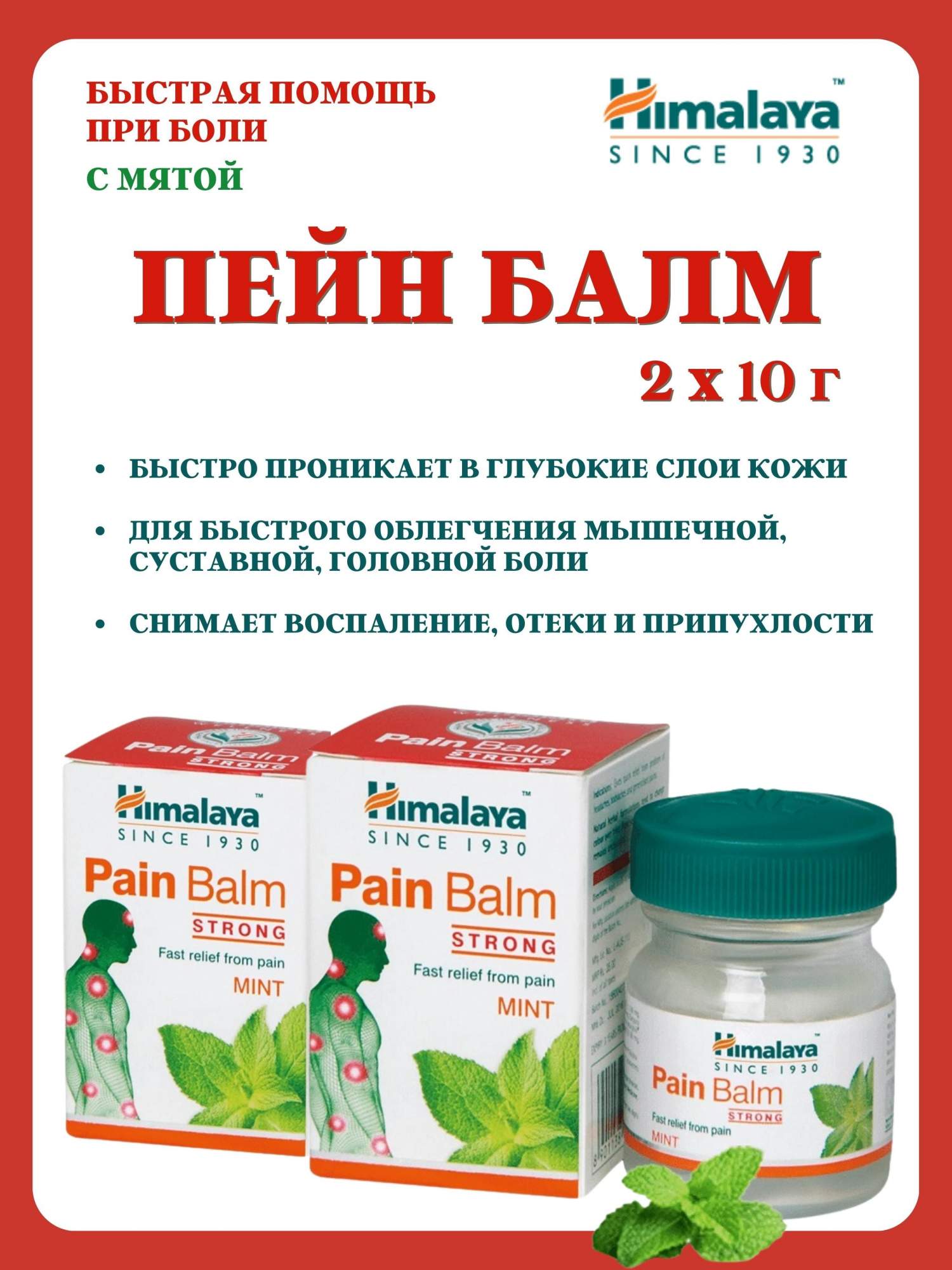 Бальзам Himalaya Herbals Pain Balm от боли 2x10г