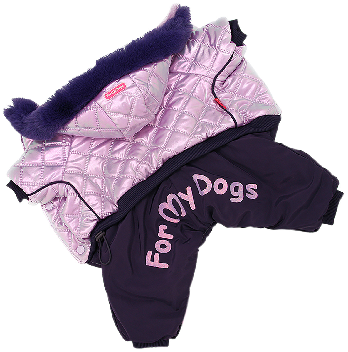 фото Комбинезон для собак for my dogs fw926-2020, женский, фиолетовый, 10, длина спины 24 см