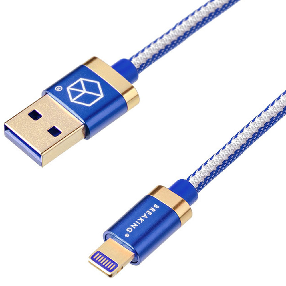 Кабель Breaking Denim USB - Lightning 1m. (Синий)