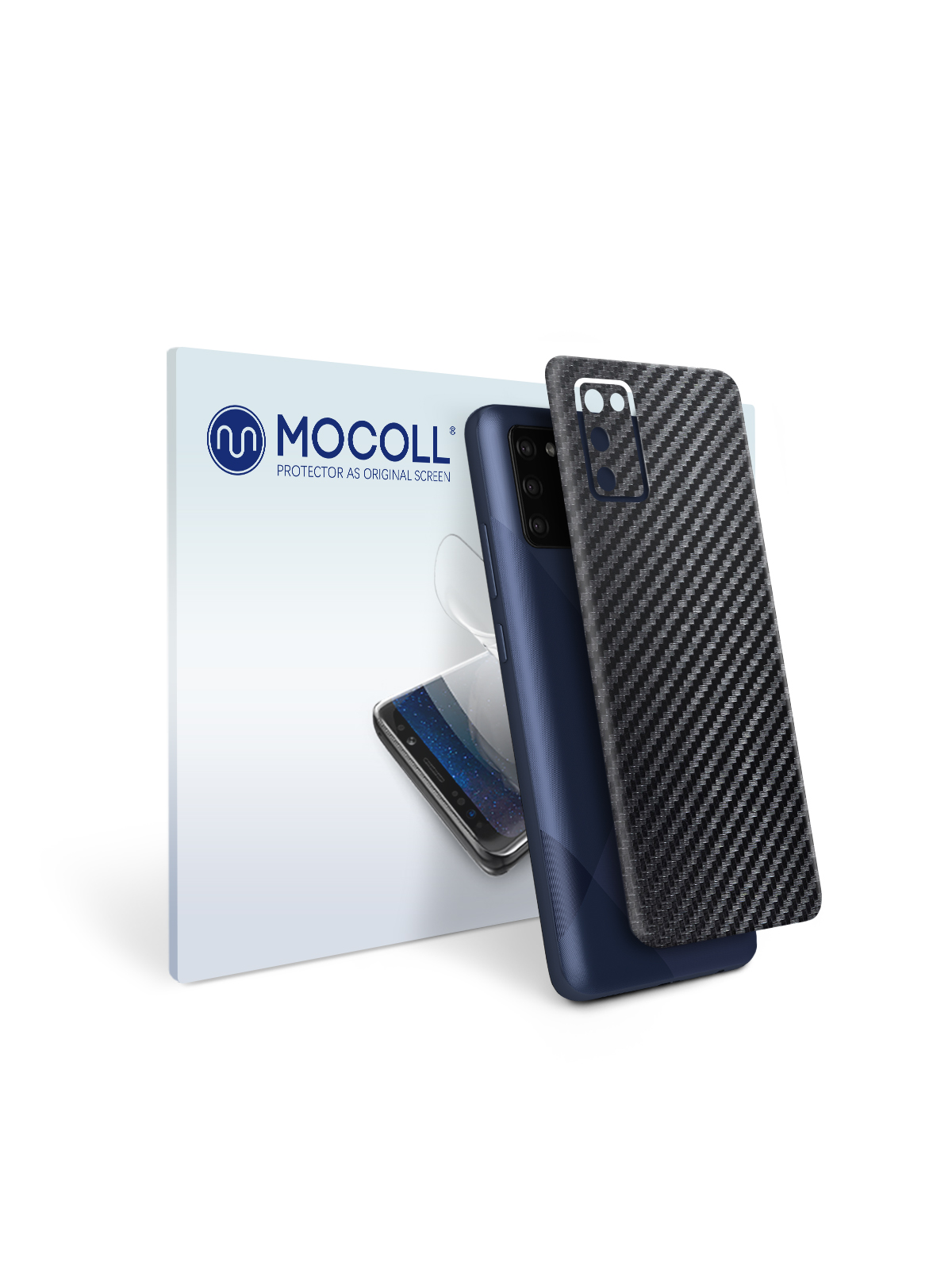 

Пленка защитная MOCOLL для задней панели Samsung Galaxy A02S Карбон Черный