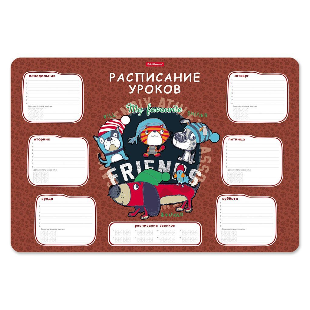 Расписание ErichKrause Adventure Friends пластик А3