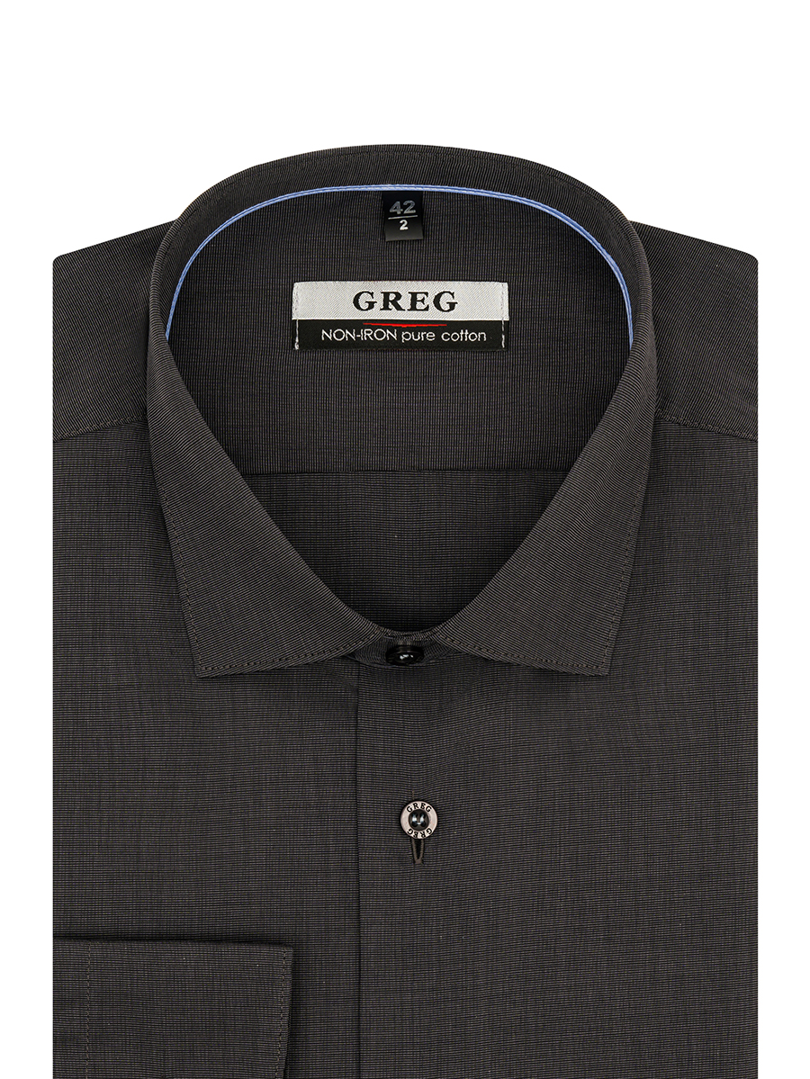 

Рубашка мужская Greg 00-00004178 серая 44, Серый, 00-00004178