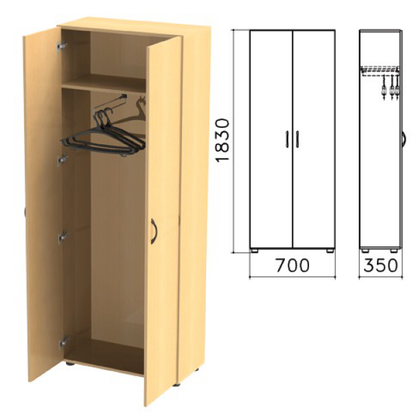 Шкаф для одежды "Канц", 700х350х1830 мм, цвет бук невский, ШК40.10