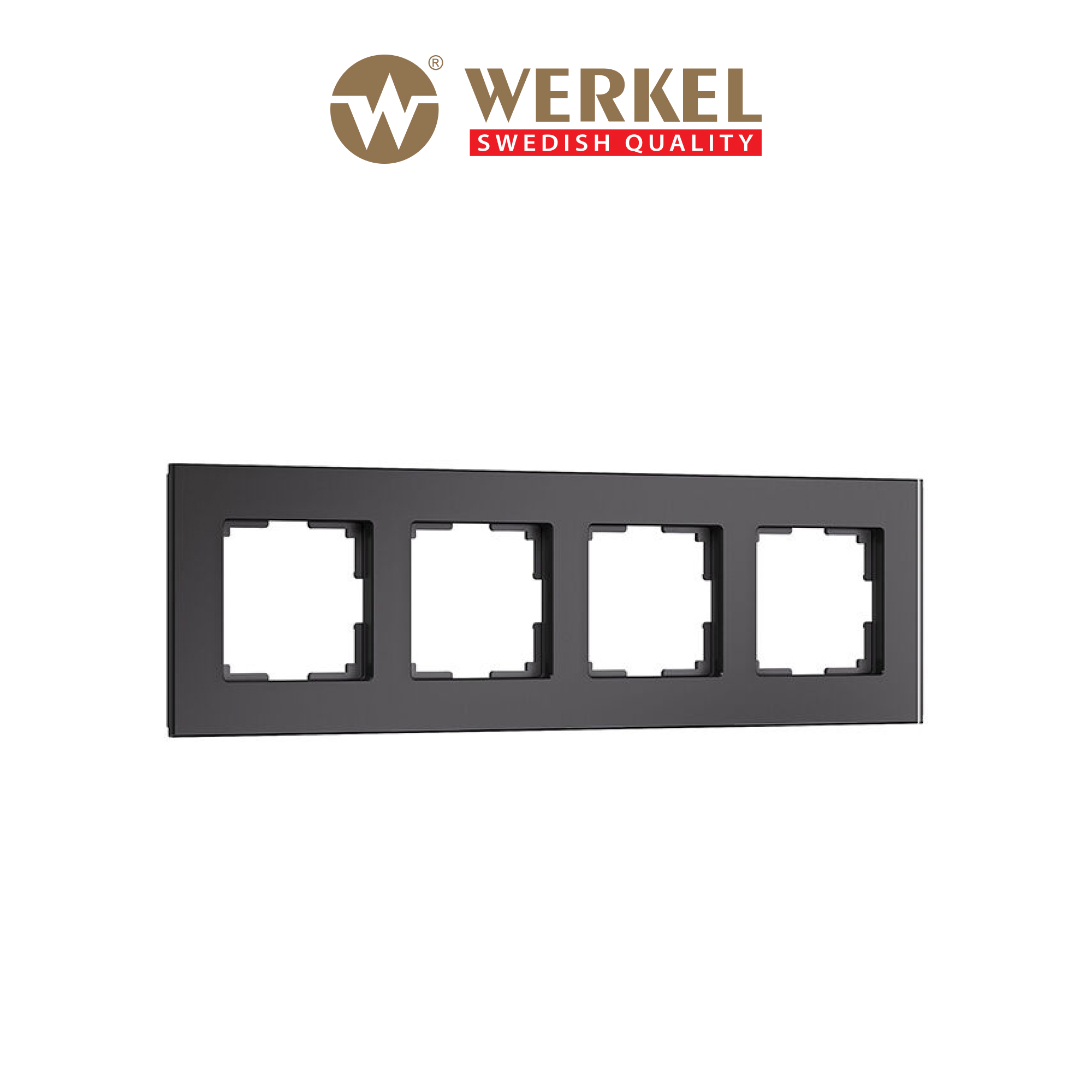 Рамка для розетки / выключателя на 4 поста Werkel W0043108 Senso soft-touch черный