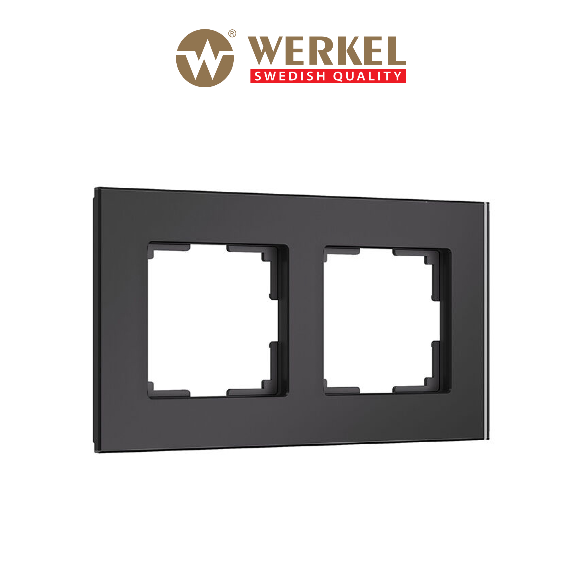 

Рамка для розетки / выключателя на 2 поста Werkel W0023108 Senso черный soft-touch, Senso