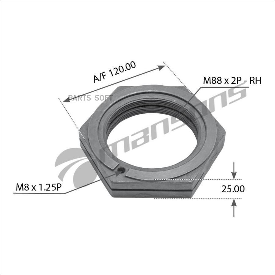 

MANSONS Гайка SMB ступицы правая M88х2мм MANSONS