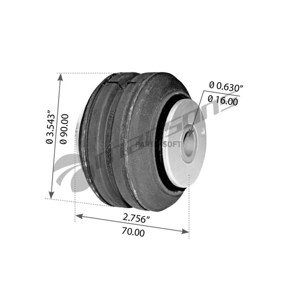 MANSONS Сайлентблок VOLVO FH12,13,16,FM9,12,13 кабины MANSONS