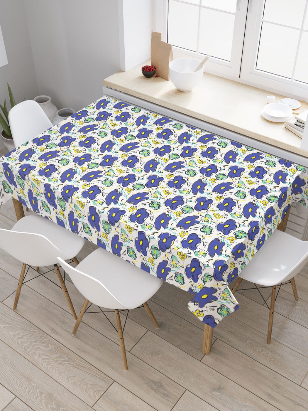 

Скатерть прямоугольная JoyArty "Цветочная поляна" из сатена, 120x145 см, Синий, Цветочная поляна