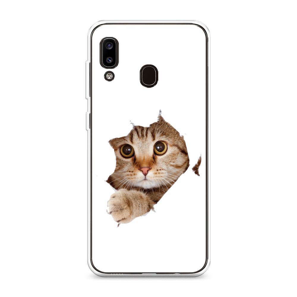 

Чехол на Samsung Galaxy A20 "Кот и бумага", Белый;коричневый, 27650-1