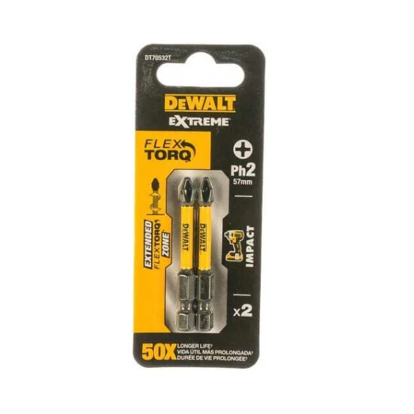 Биты ударные IMPACT Torsion PH2 DEWALT DT70532T 1129₽