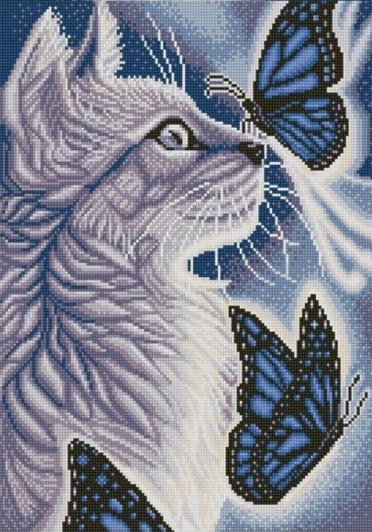 

Рисунок на ткани Белый кот