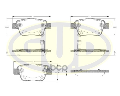 

Тормозные колодки G.U.D. задние дисковые GBP104702