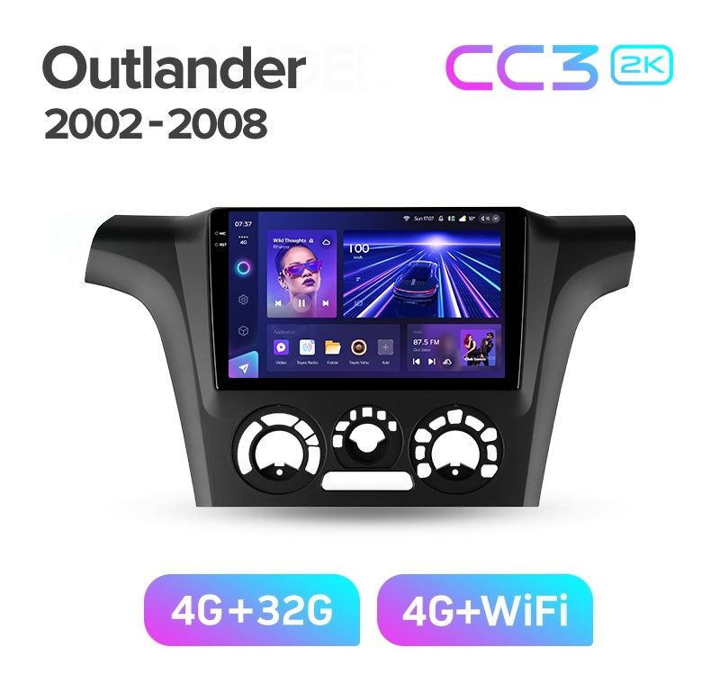Магнитола TEYES MITSUBISHI OUTLANDER 2002-2008 г рамка под кондиционер CC3 2K 432ГБ 3489000₽