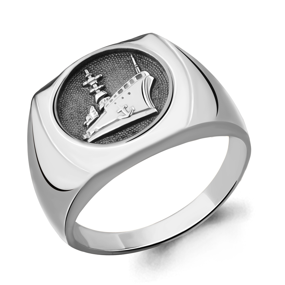 

Кольцо печатка из серебра р. Aquamarine 54698, 54698_925_р