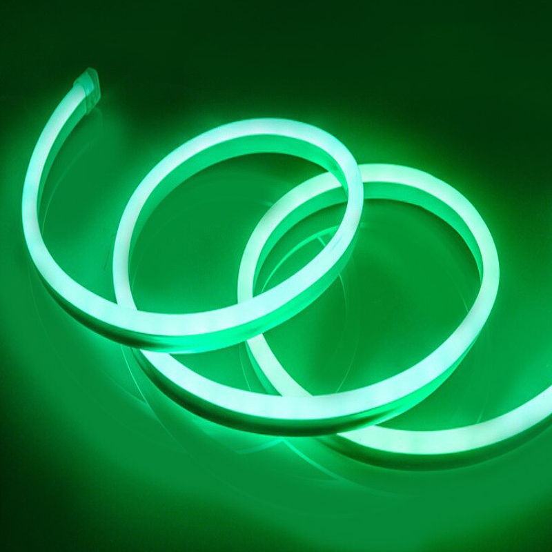 Неоновая светодиодная лента DLED 1м 8х16мм 220V AC 120 LED/m IP 67 гибкий неон зелен