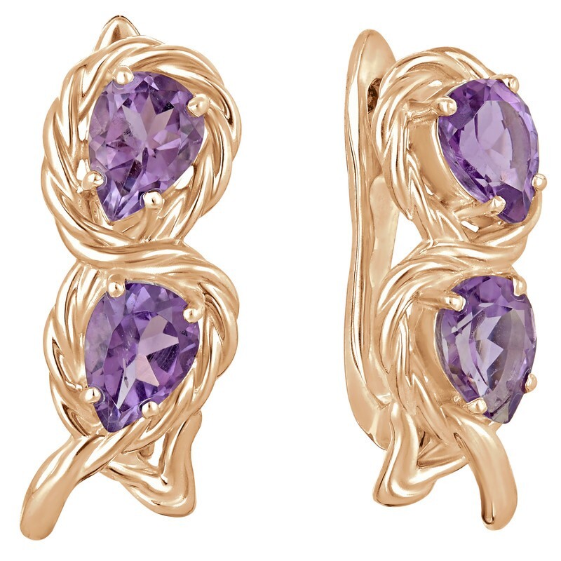 

Серьги из серебра с аметистом LAZURIT-ONLINE 7871PG, 7871PG