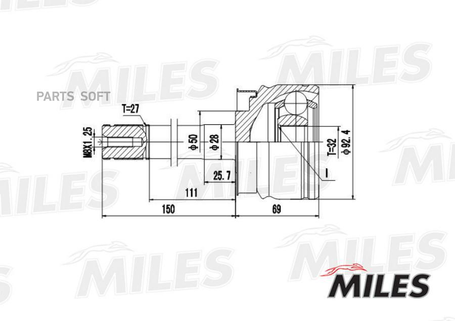 

MILES Шрус MILES ga20339 комплект