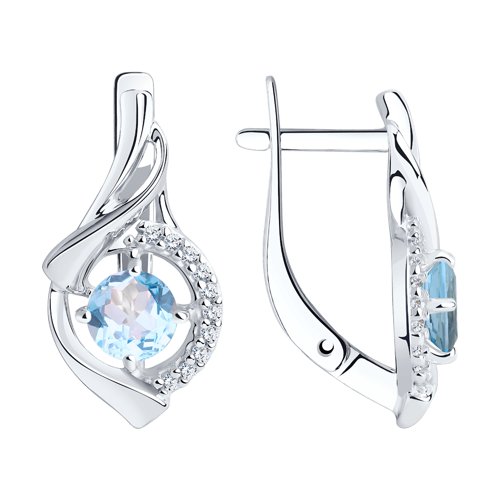 

Серьги из серебра TEO MAORI 894-320-00379-1, топаз/фианит, 894-320-00379-1
