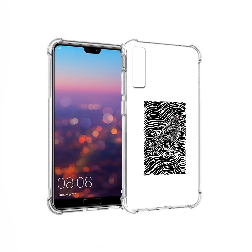 

Чехол MyPads Tocco для Huawei P20 Pro ворон в абстракции (PT108144.28.272), Прозрачный, Tocco