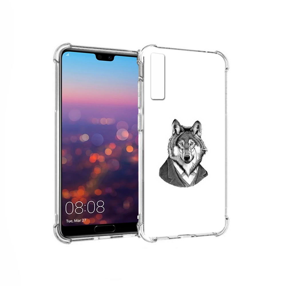 Чехол MyPads Tocco для Huawei P20 Pro волк в пиджаке (PT108144.28.266)