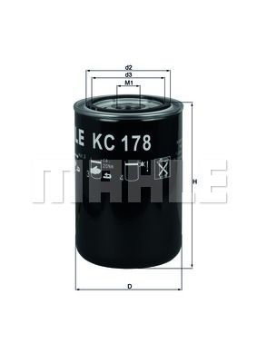 

KC178 MAHLE_фильтр топливный !D93 H144 M22x1.5 DAF XF95 Euro3 дв. XE290/355C