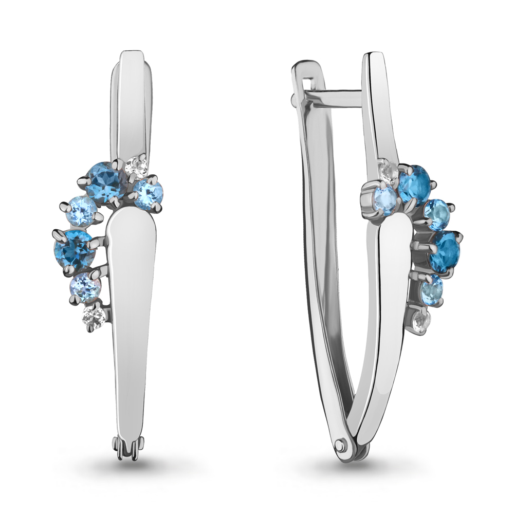 

Серьги из серебра с топазом Aquamarine 4467866, 4467866_925_р