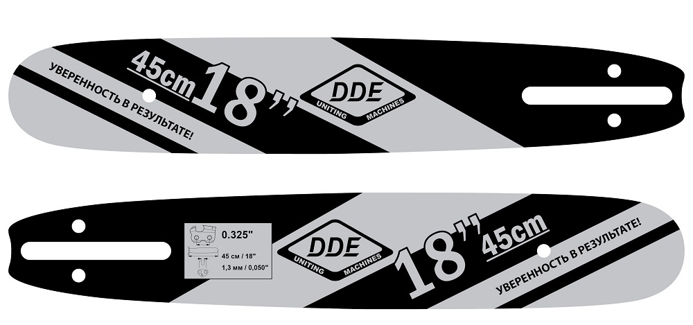 фото Шина для бензопилы сварная (18"; 0.325"; 1.3 мм; 72 зв.) dde 249-976
