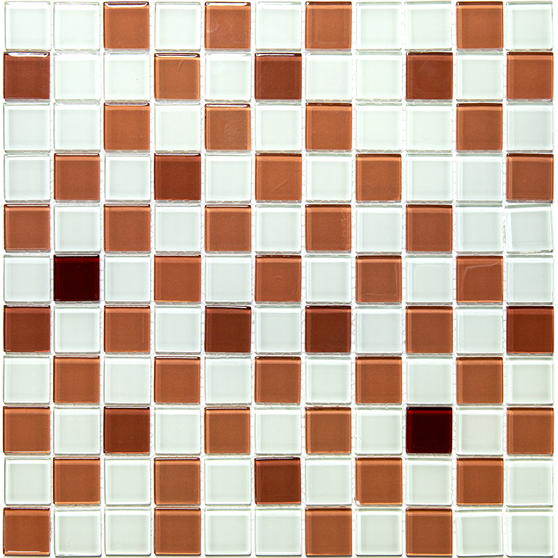 фото Мозаика из стекла natural color palette коричневый белый cpm-211-7