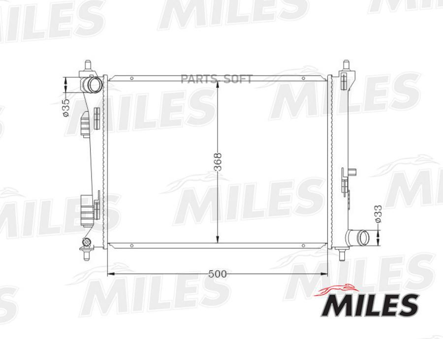 

Радиатор Охлаждения Hyundai Solaris 10-/Kia Rio Iv 10- 1.4/1.6 Паяный Miles арт. ACRB022