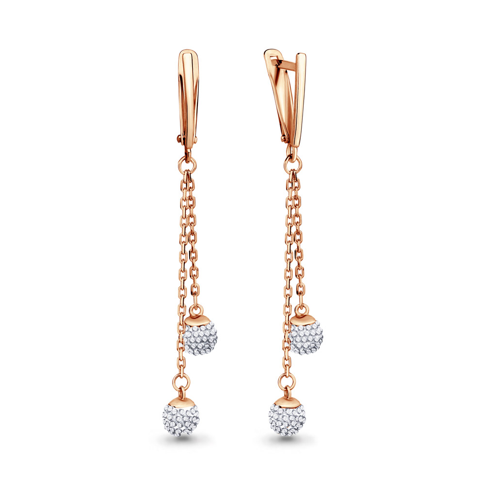 

Серьги подвески из серебра со стеклом Aquamarine 46523, 46523_925_з
