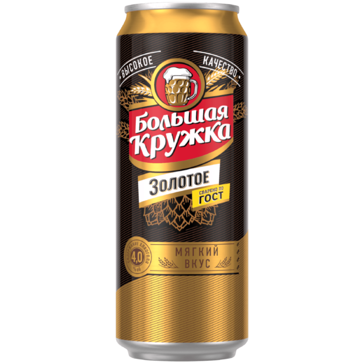

Пиво Большая Кружка Золотое светлое 0,45 л ж/б