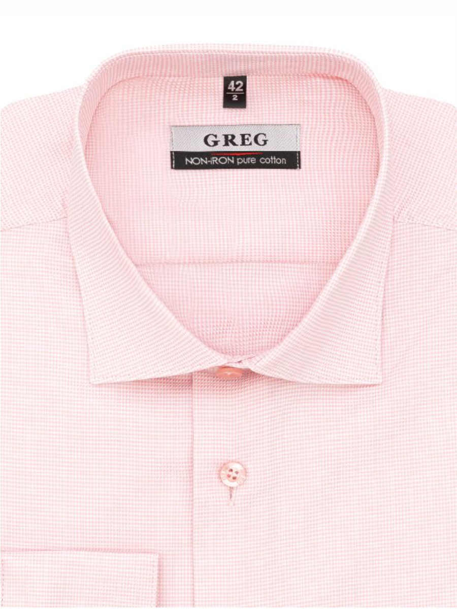 

Рубашка мужская Greg 01-00009564 розовая 44, Розовый, 01-00009564