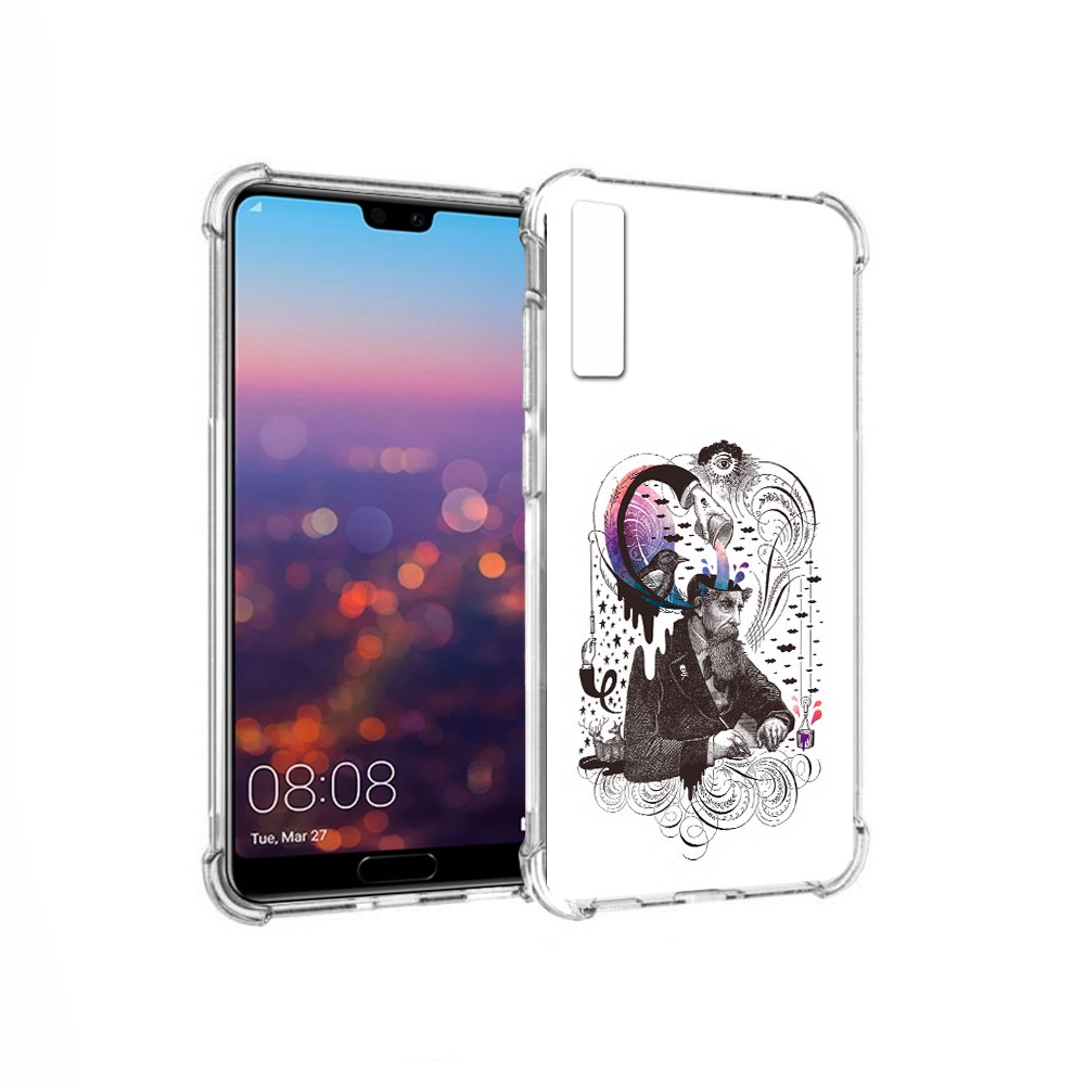 

Чехол MyPads Tocco для Huawei P20 Pro абстракция думающий мужчина (PT108144.28.210), Прозрачный, Tocco