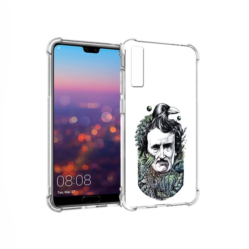

Чехол MyPads Tocco для Huawei P20 Pro Эдгар Аллан с вороном (PT108144.28.203), Прозрачный, Tocco