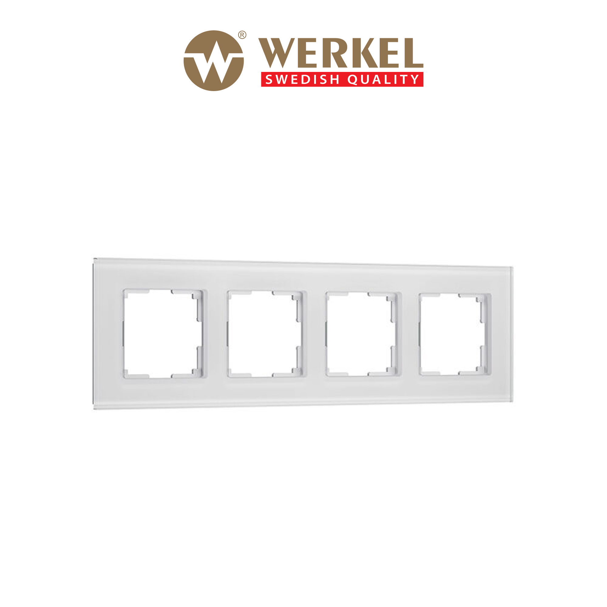 

Рамка для розетки / выключателя на 4 поста Werkel W0043101 Senso белый стекло soft-touch, Senso