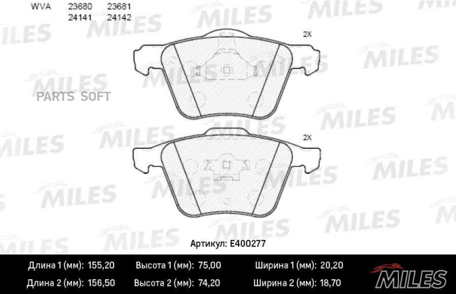 

Тормозные колодки Miles E400277