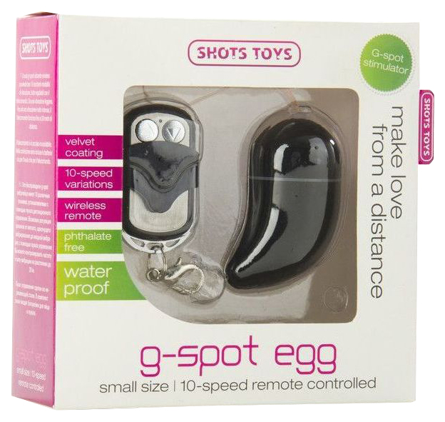 фото Чёрное виброяйцо g-spot egg small shots media bv