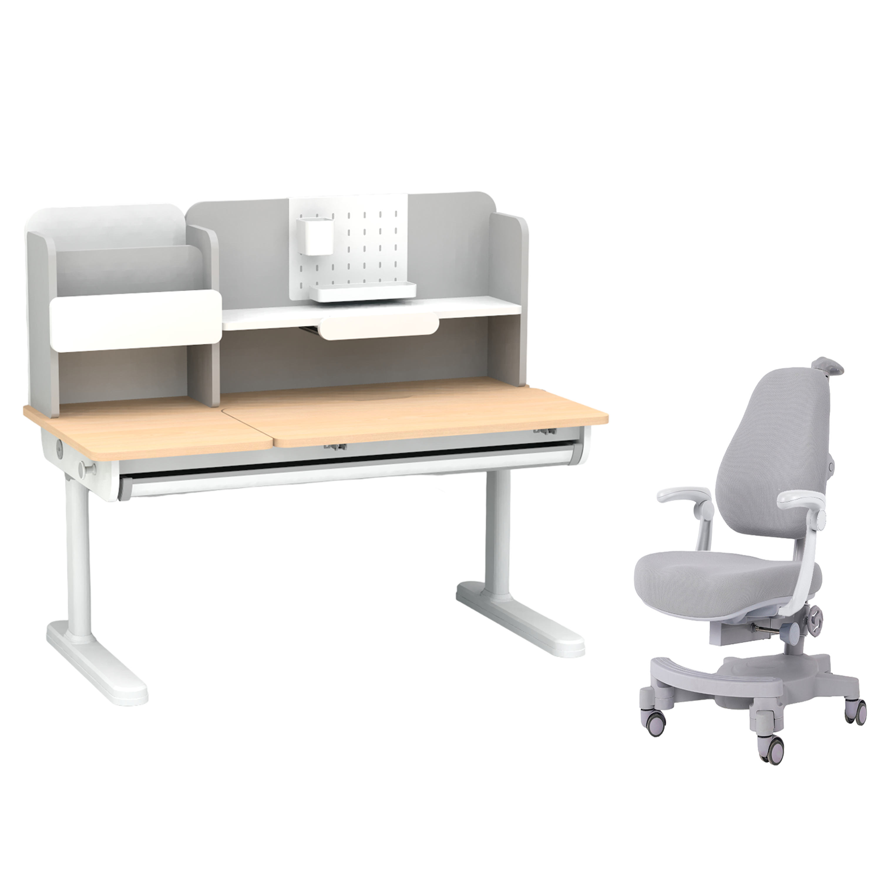 

Регулируемый по высоте парта и кресло с подлокотниками Cubby GineproиSolidago Grey, Ginepro+Solidago