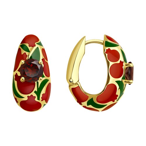 

Серьги из серебра TEO MAORI 893-320-01707-1, гранат искусственный/эмаль, 893-320-01707-1