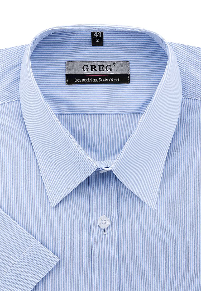 

Рубашка мужская Greg 01-00002228 голубая 38, Голубой, 01-00002228