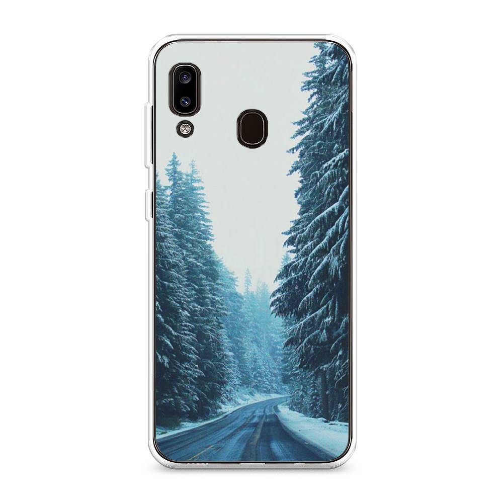 

Чехол на Samsung Galaxy A20 "Зима 9", Бежевый;голубой;черный, 27650-2